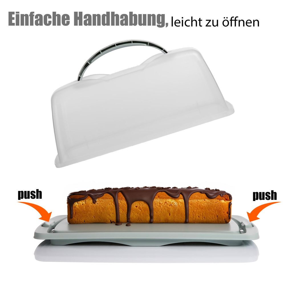 BigDean Kuchen Transportbox Rechteckig in Pastell Grün –