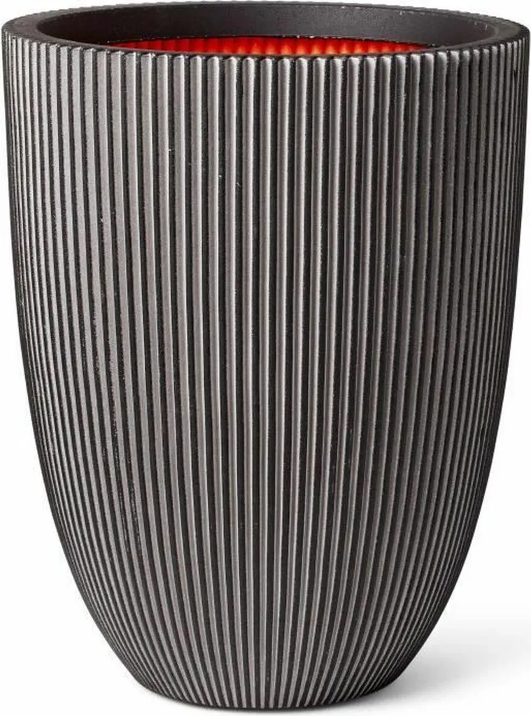 Vase Groove NL Anthracite Incassable et Résistant au Gel - 34x34x46cm