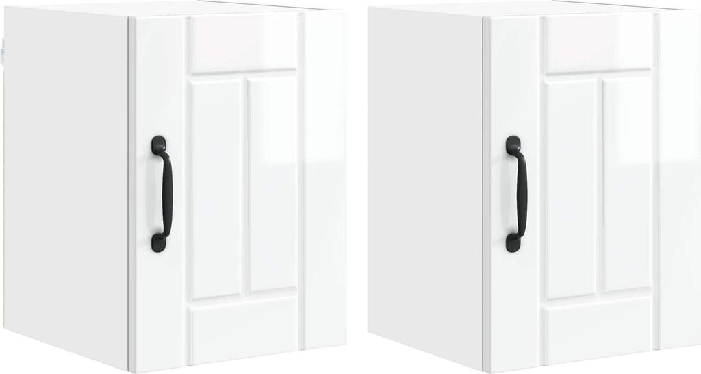 vidaXL Küchenschrank Lucca 2 pcs Hochglanz Weiß 30 x 31 x 40 cm