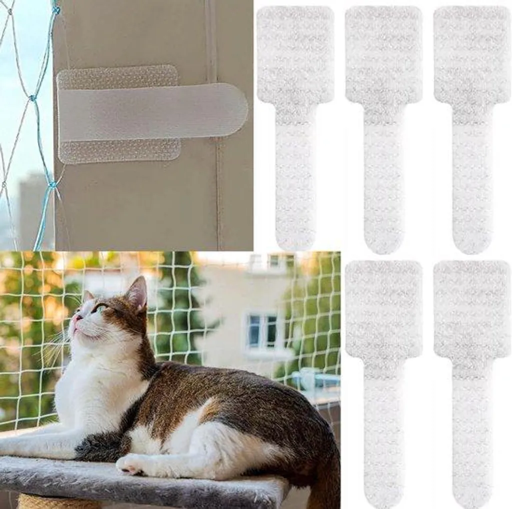 Fixation filet de protection balcon autocollante lot de 50 crochets