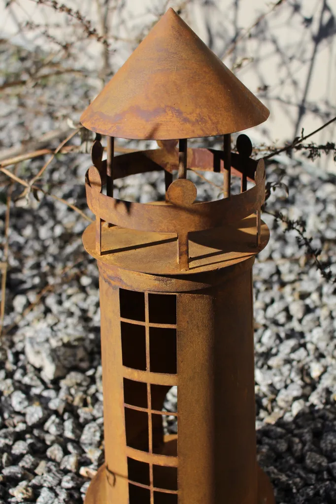 Lanterne de jardin design Corten avec éclairage LED étanche IP65 rustique - 3