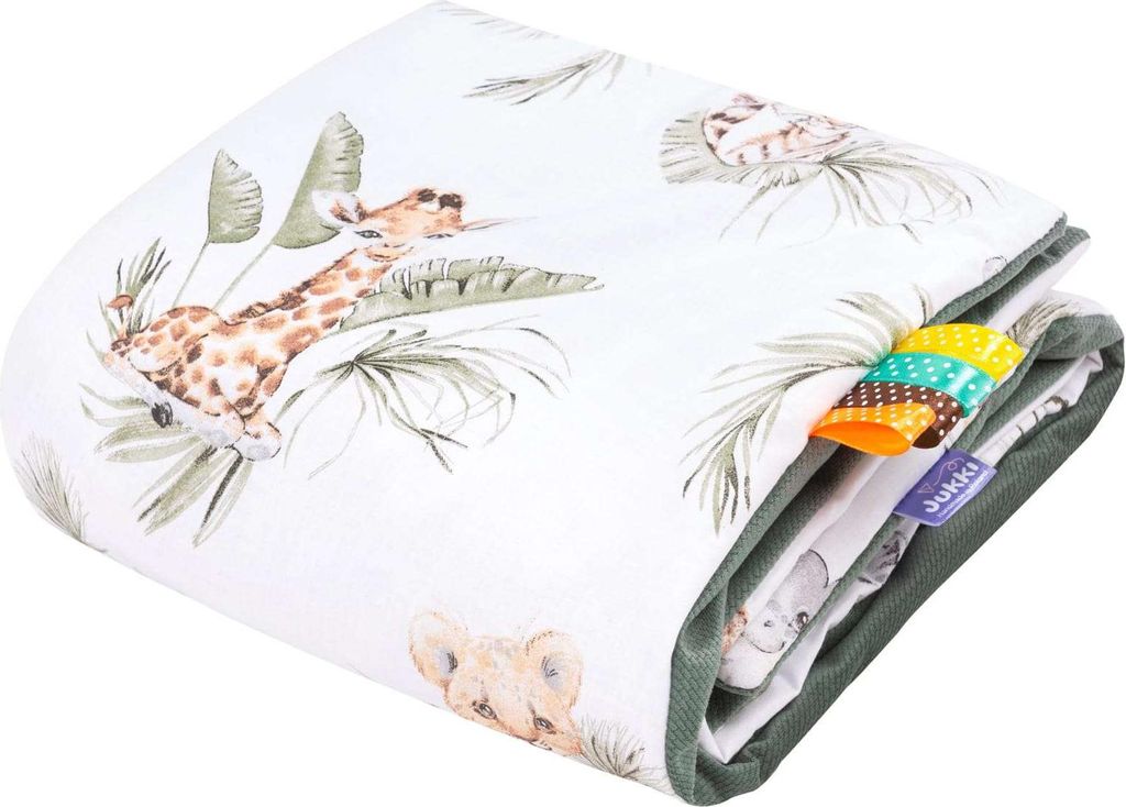 Savanna Fun & Olive Velvet Babydecke 75x100cm
