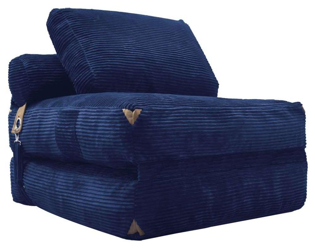 Moderner Sessel Einzelsitz Sofa Blau mit Stauraum, Flanell, Wohnzimmersessel, Elegant, Komfort, 87x86x40cm, mit Quasten, Gemütlich, Loungesessel