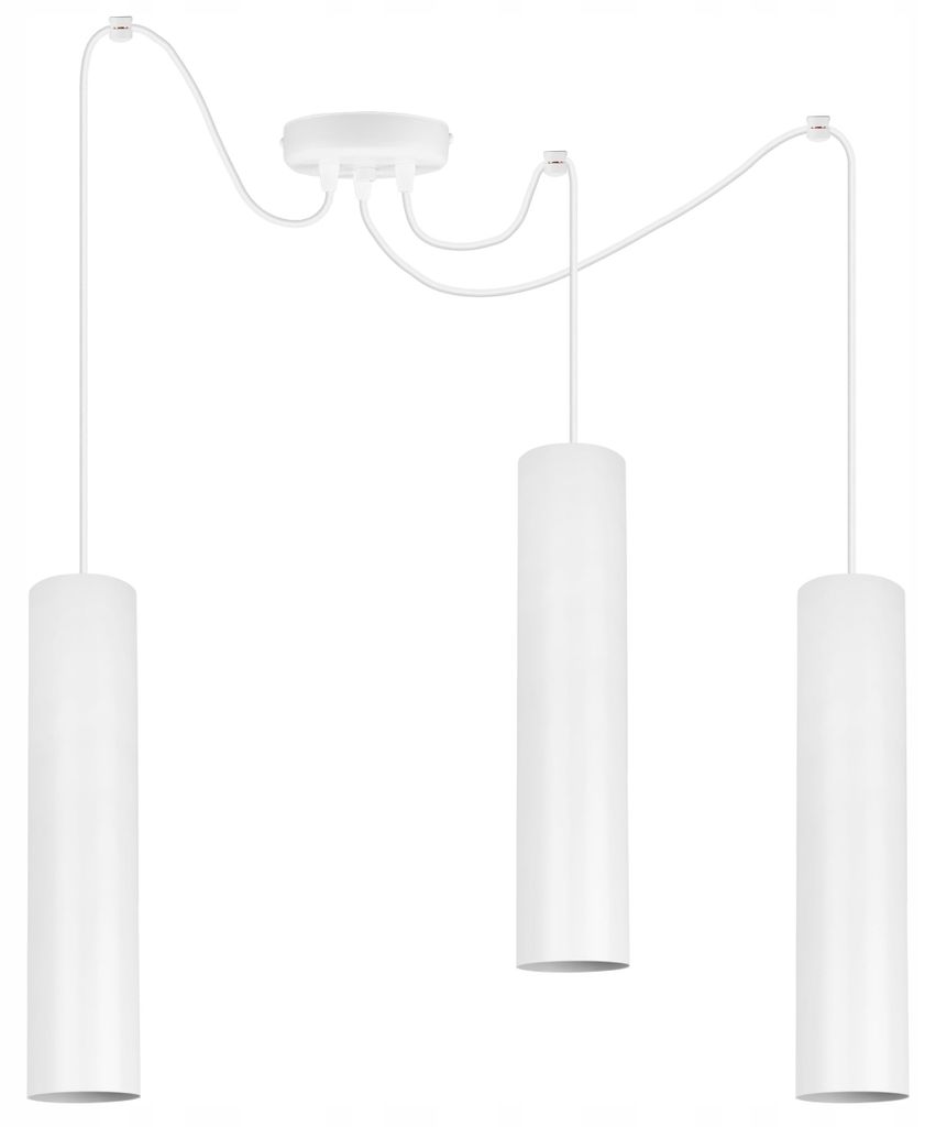 Moderne LED Pendelleuchte Weiß mit Lampenschirm – Hängelampe / Deckenleuchte für Wohnzimmer und Esszimmer
