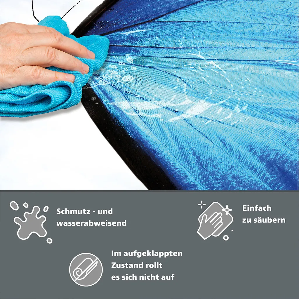 DarHaus Piastra di copertura per stufa 90x52 cm Tappetino antiscivolo Roll-up, blu - Butterfly - 7
