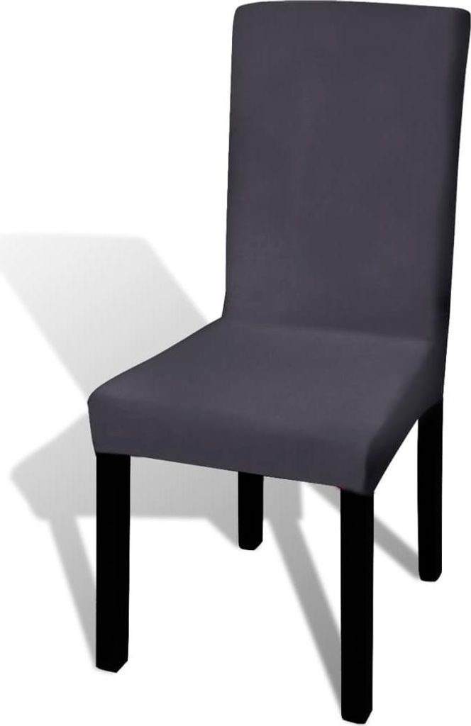 vidaXL Stretch Chair Covers Straight 6 ks. Antracit Obrázek produktu 
