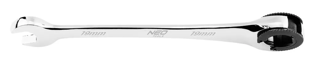 NEO TOOLS chiave ad anello a cricchetto | Chiave a cricchetto combinata con cricchetto in acciaio al cromo vanadio - Chiave a cricchetto combinata misura 19 mm - 4