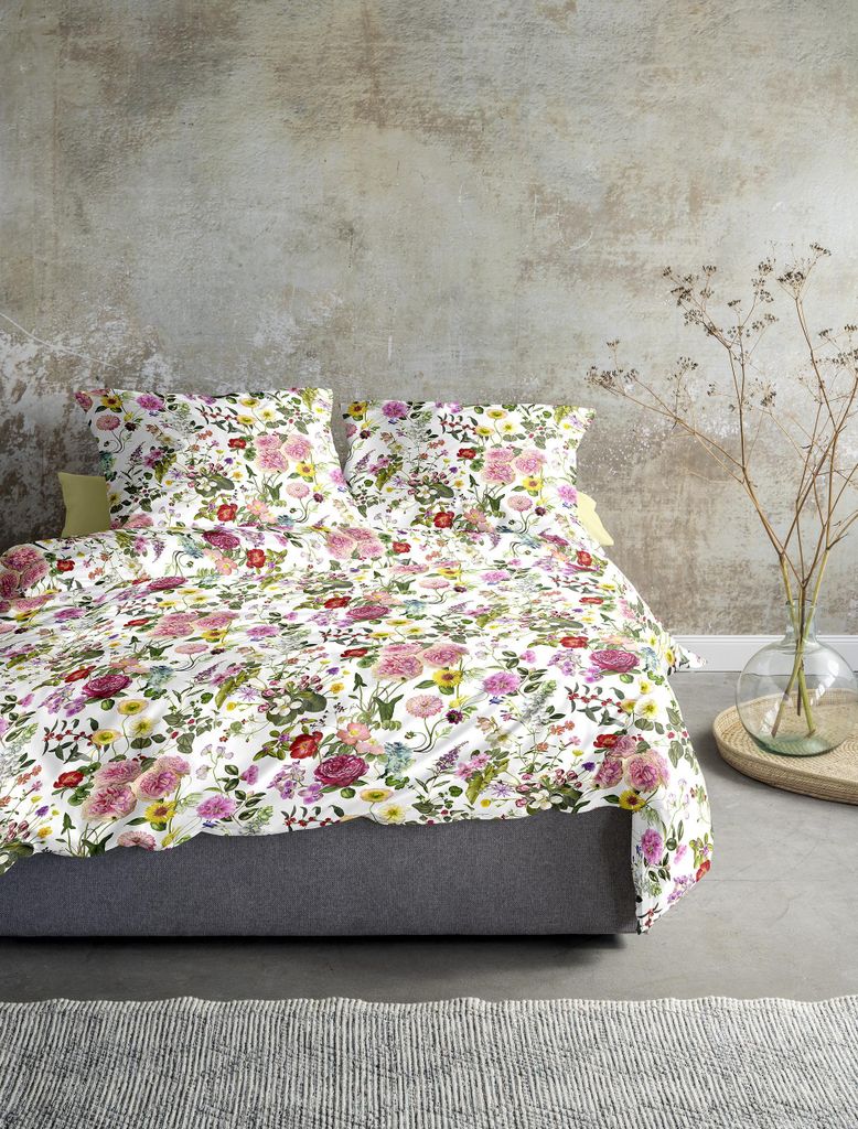 Irisette Mako-Satin Bettwäsche-Garnitur Glamour 8885 Farbe weiss Größe 200x200+2x80x80cm