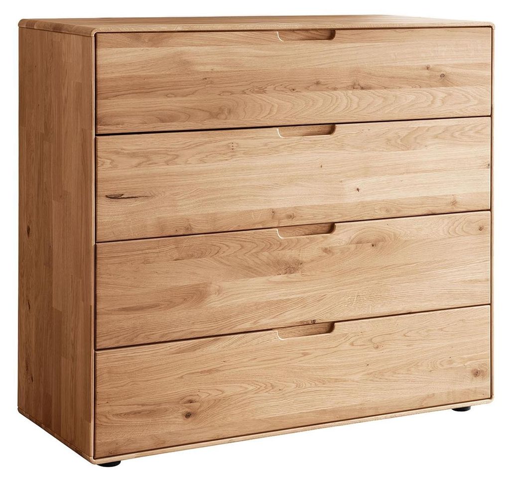 Kommode - 100 x 91 cm - 4 Schubladen - Wildeiche massiv geölt