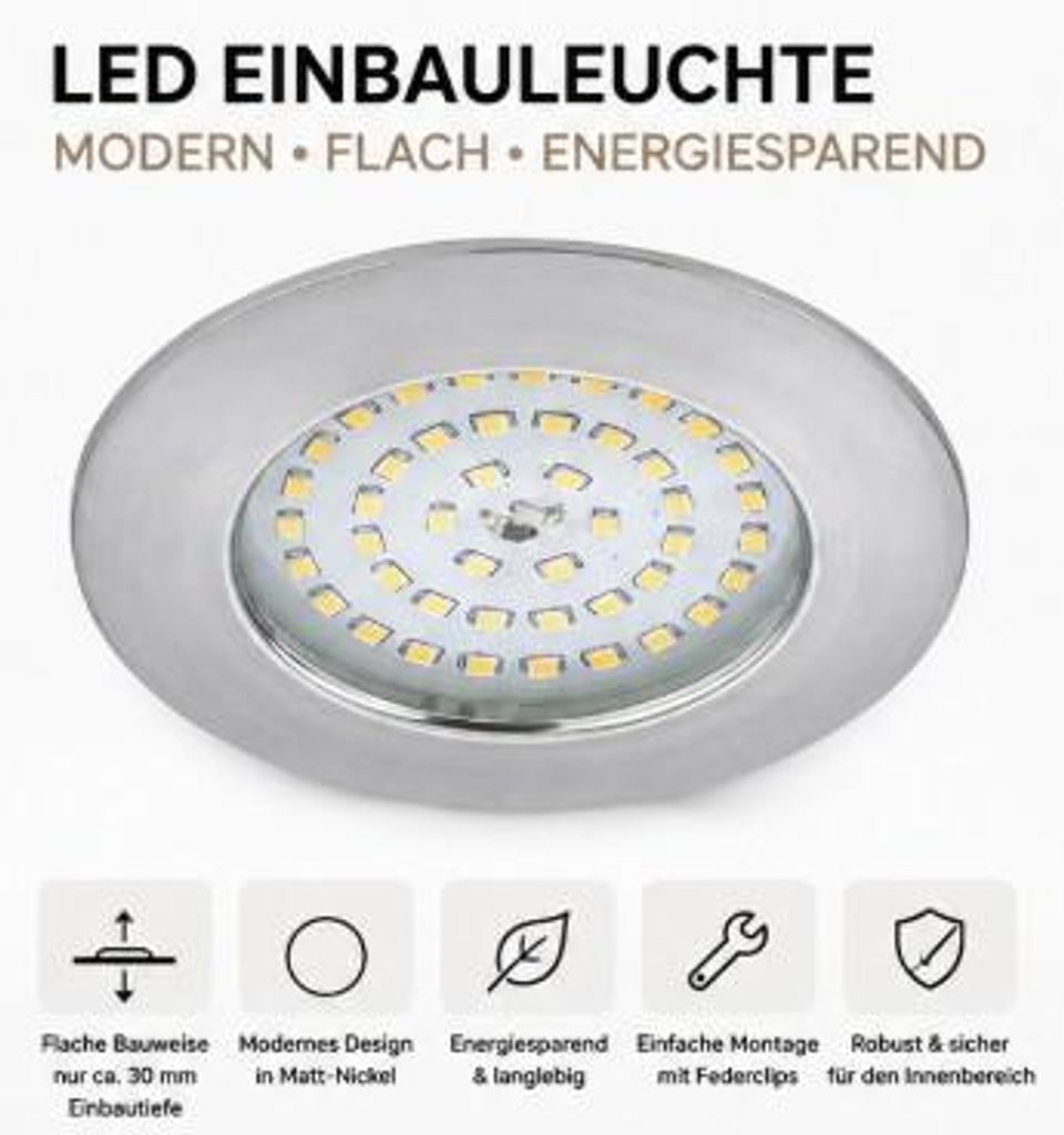 Briloner LED Einbauleuchte Power Spot Einbau 85mm 10,5W Produktbild 