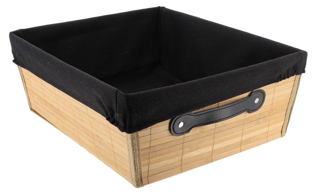 Ankleidekorb bambus l32,5xp40xh15 cm - bambus stoff schwarz - Tendance