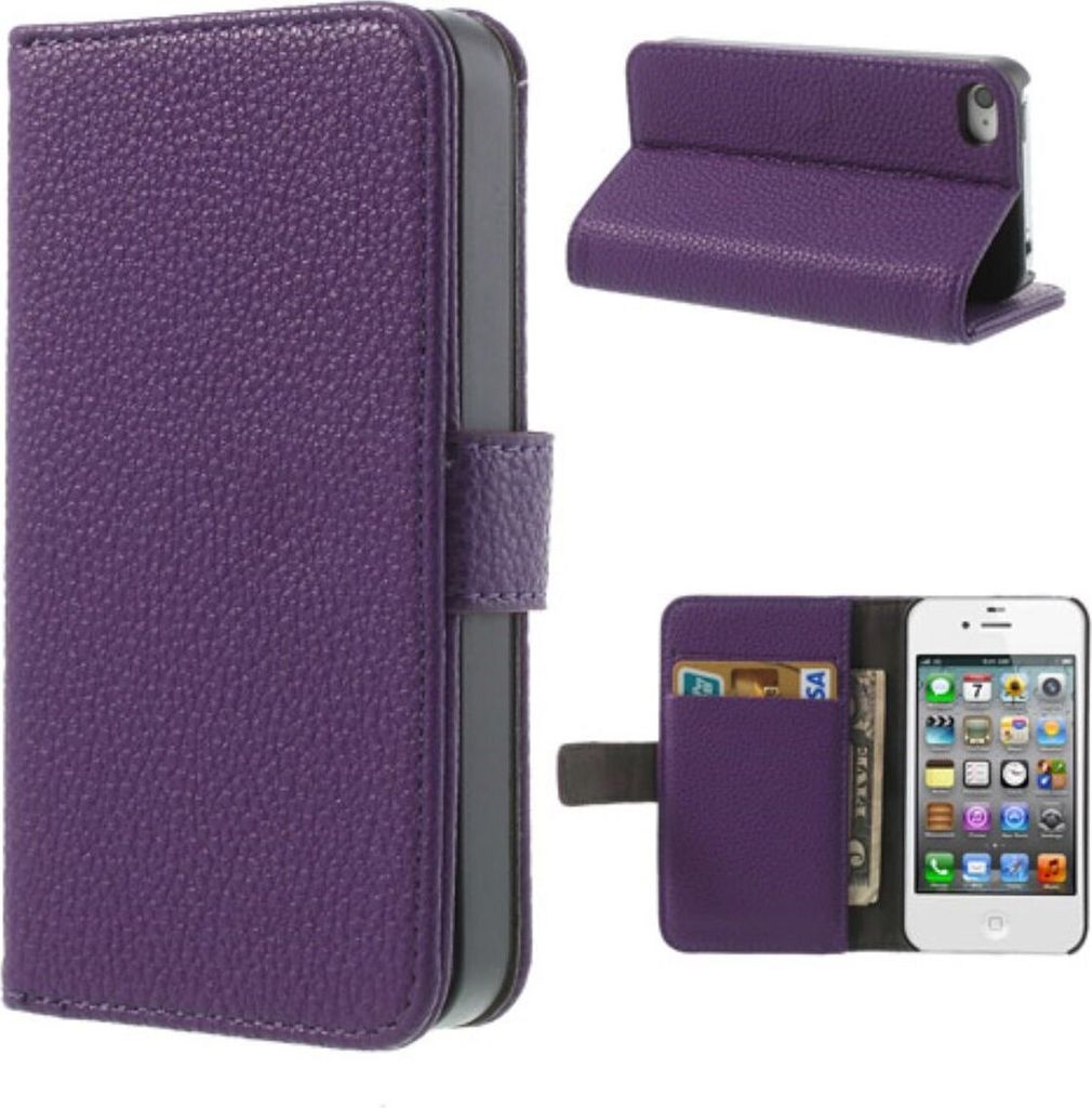 Schutzhülle Handytasche (Flip Quer) für Handy Apple iPhone 4 / 4s lila