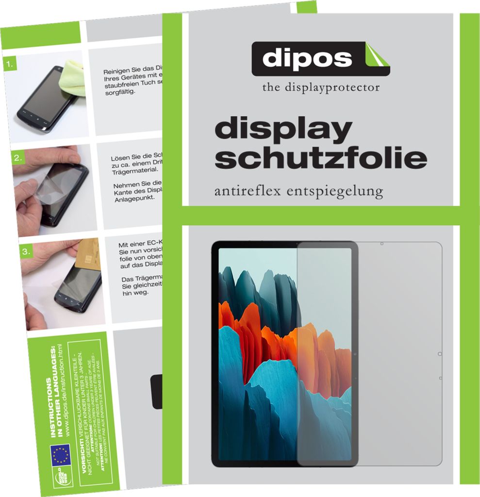 2x Schutzfolie für Samsung Galaxy Tab S7 Wi-Fi matt Displayschutzfolie Folie Display Schutz dipos