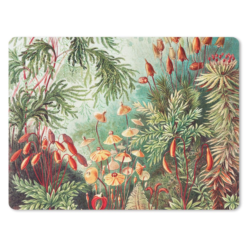 MuchoWow Mauspad Mousepad Blumen - Kunst - Vintage - Natur - Botanisch 23x19 cm - Mousepads - Maus Mat - Pad - Mausunterlage - Schreibtischunterl...