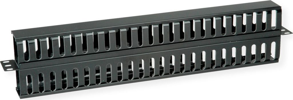 VALUE 19-Zoll-Frontplatte 1 HE, beidseitig mit Kabelkanal, schwarz