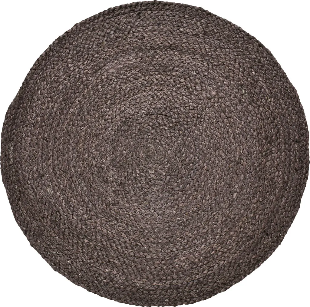 Tapis de sol rond en jute naturelle 80 cm - Style Bohème Chic Marron