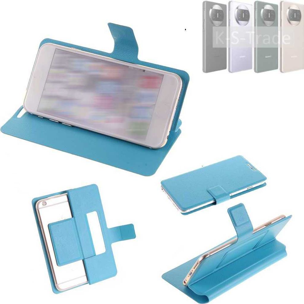 K-S-Trade Schutzhülle Handyhülle kompatibel mit Huawei Mate X3 Flip cover Handy case Smartphone Klapphülle blau