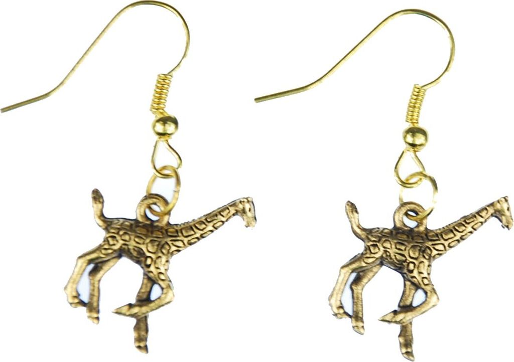 Giraffe golden Ohrringe Giraffenohrringe Miniblings Afrika Safari Tier filigran