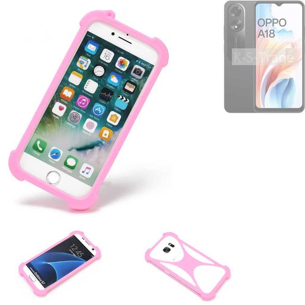 K-S-Trade Handy Hülle kompatibel mit Oppo A18 Schutz Hülle Bumper Silikon Schutz Hülle Cover Case Silikoncase Silikonbumper TPU Softcase