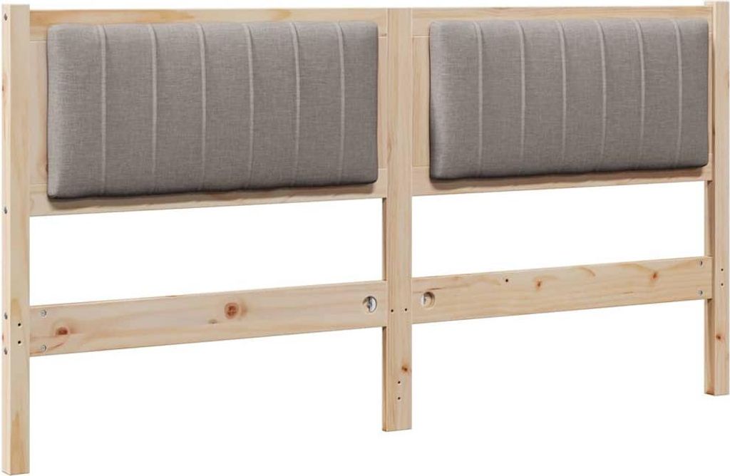 Gepolstertes Kopfteil Braun 160 cm Massives Kiefernholz
