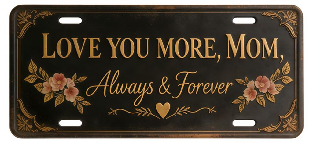 Ich liebe dich mehr, Mama! Metallschild mit Vintage-Blumenmuster, rustikaler Landhausstil, ideal für Flur, Eingangsbereich oder Schlafzimmer – p...