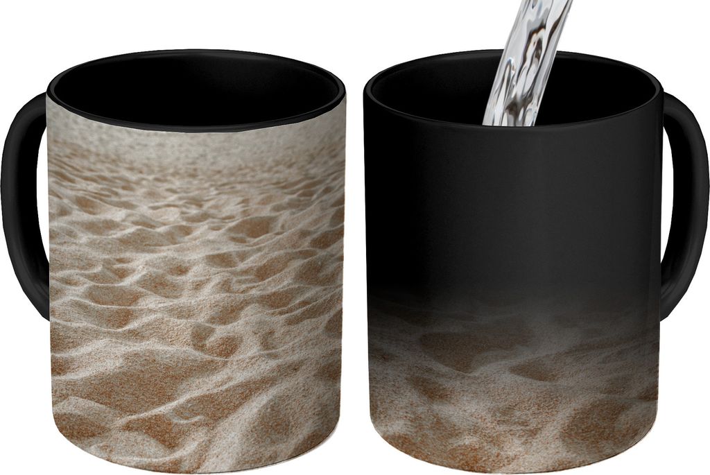 MuchoWow Zauber Tasse Zaubertasse Magic Sommer - Sand - Strand 350 ml Farbwechsel Becher Geschenk Geschenkidee - Magic-Tasse - Fototasse - Kerami...