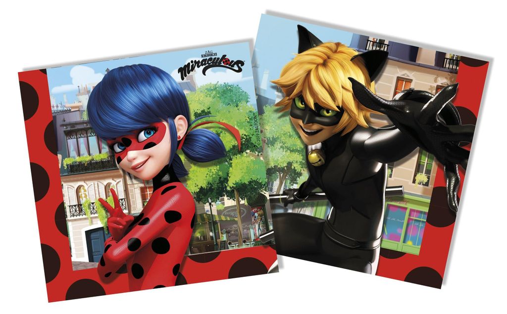 Servietten - Miraculous Ladybug 33 cm, 16 St. Produktbild 