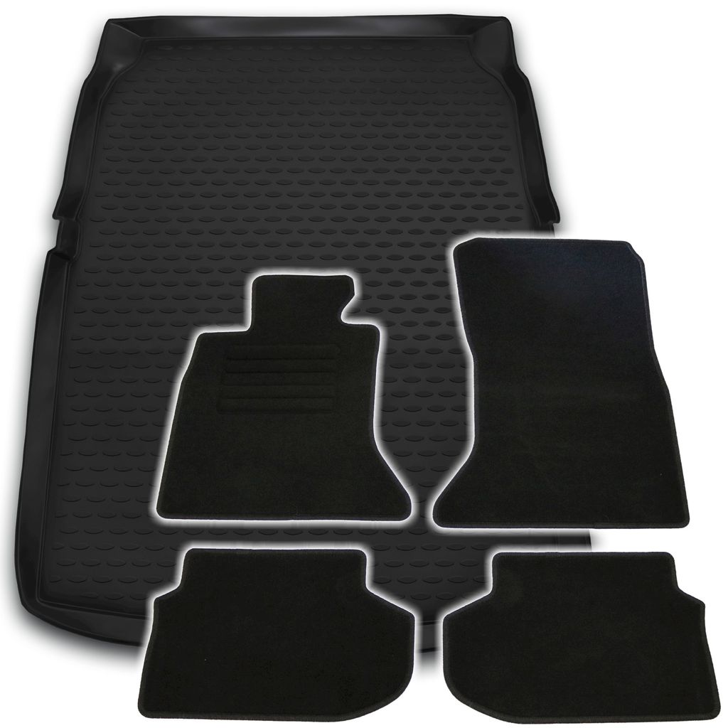 Gummi-Kofferraumwanne + Fußmatten Set für 5er BMW F10, Bj. 7/2013-1/2016
