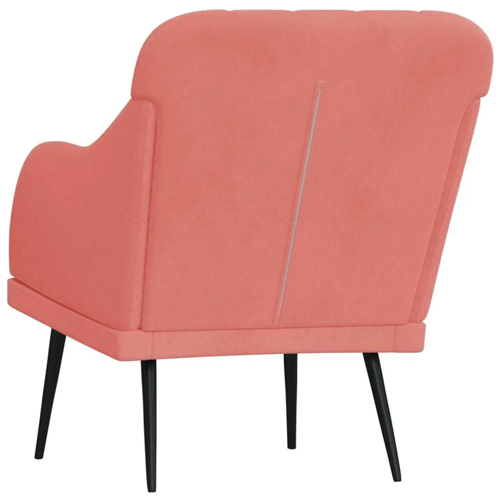 Poltrona in Velluto Rosa vidaXL 63x76x80 cm | Eleganza Minimalista - 5