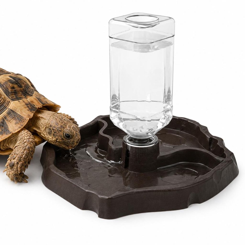 2-in-1 Reptilien-Wasser- und Futternapf mit Wasserflasche, Produktbild 