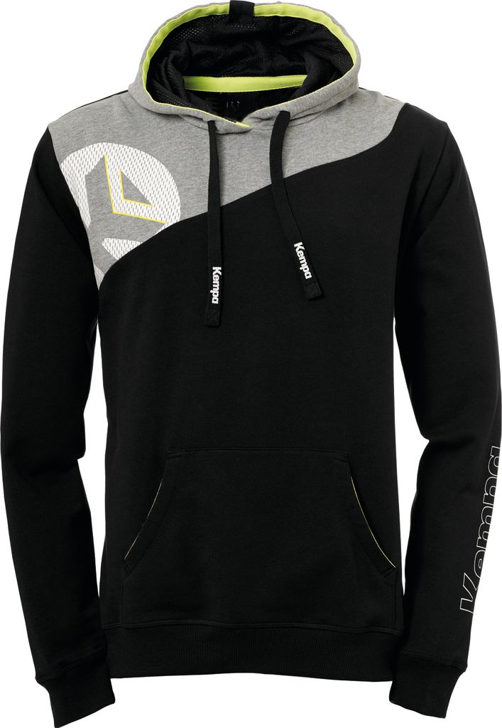 KEMPA CORE 2.0 HOODY 01 schwarz/dark grau melange L