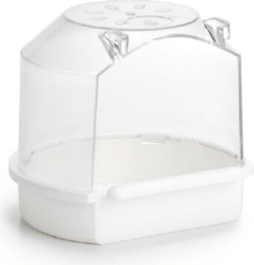 Badehaus Rund - Vogelbad - weiß - klein - 13x12x12 cm