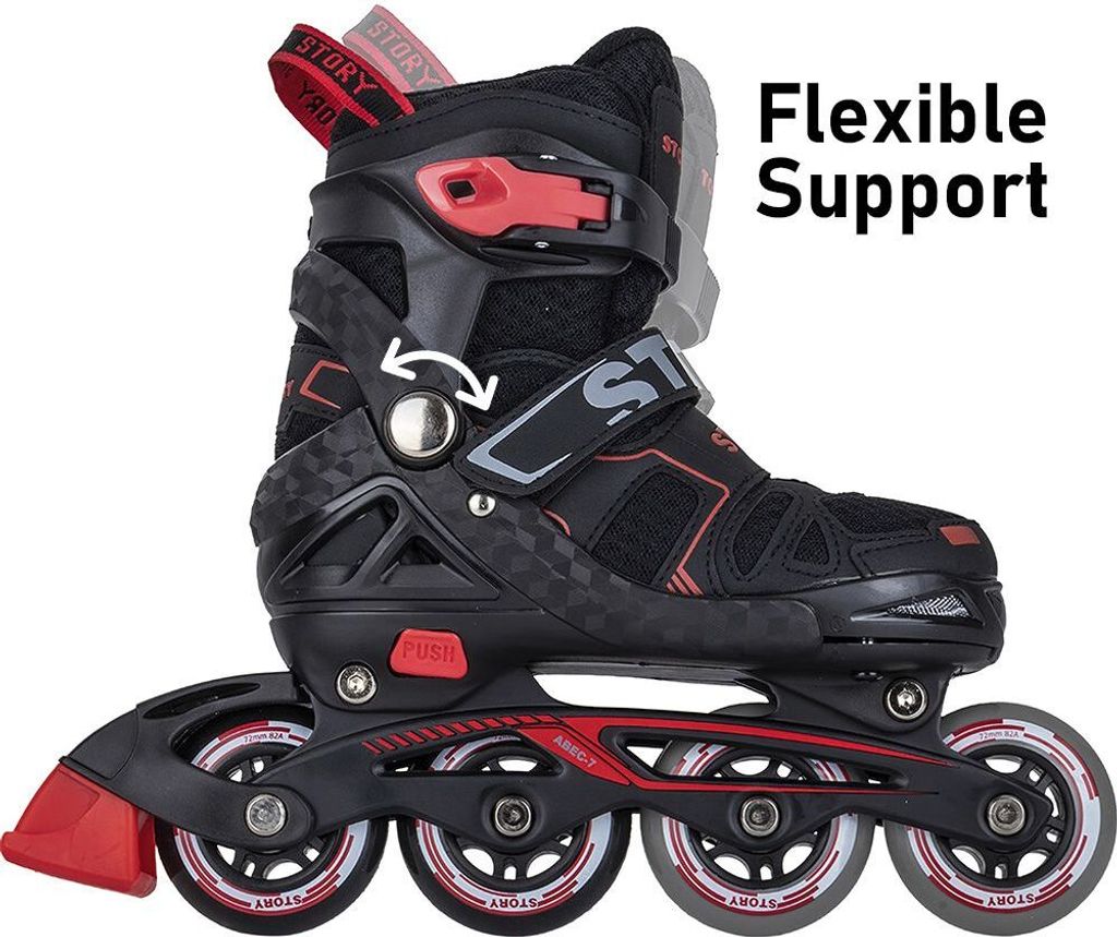 Story Blaster Inline Verstellbarer Rollschuhe Schwarz, Größe: 34-37