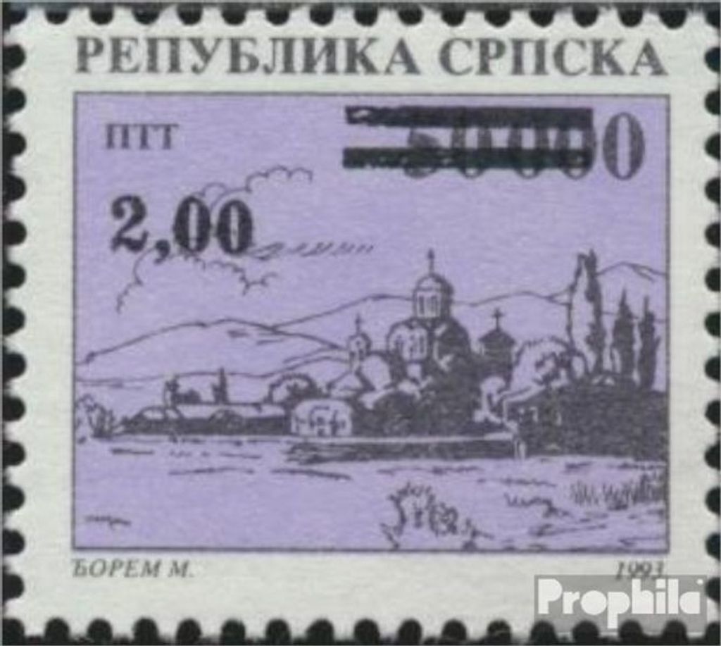 Briefmarken Bosnien - Serbische Republ. 1994 Mi 35C gezähnt 12 1/2 postfrisch Freimarken und Einschreibemarke