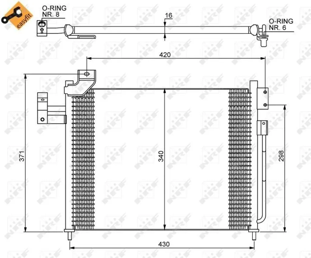 NRF 35460 Condenseur de climatisation OE CB0561480 pour Premacy CP