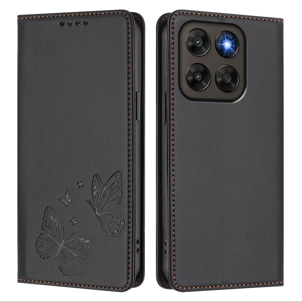 Lederhülle für Motorola Moto G67/Moto G77, Schmetterling Produktbild 