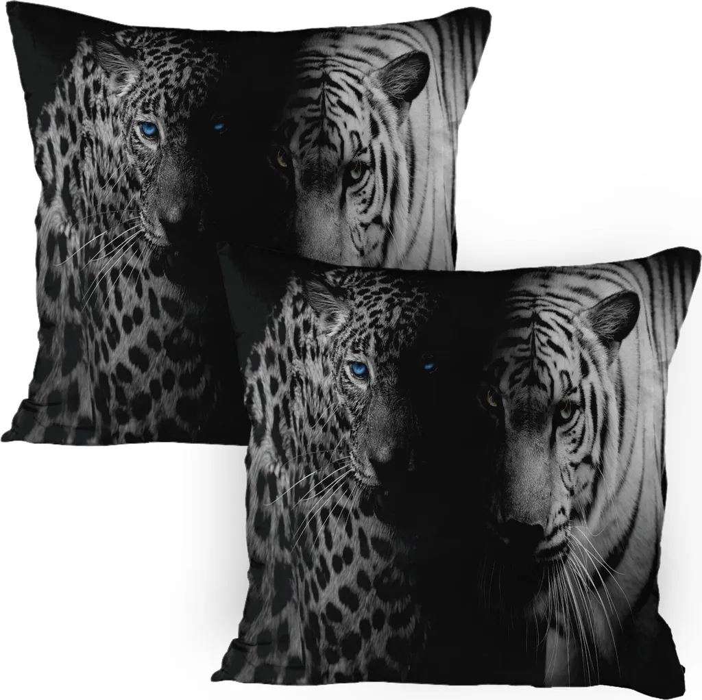 Abakuhaus Federa Leopardo 80x80 - Set 2 Fodere Occhi Blu Arredo