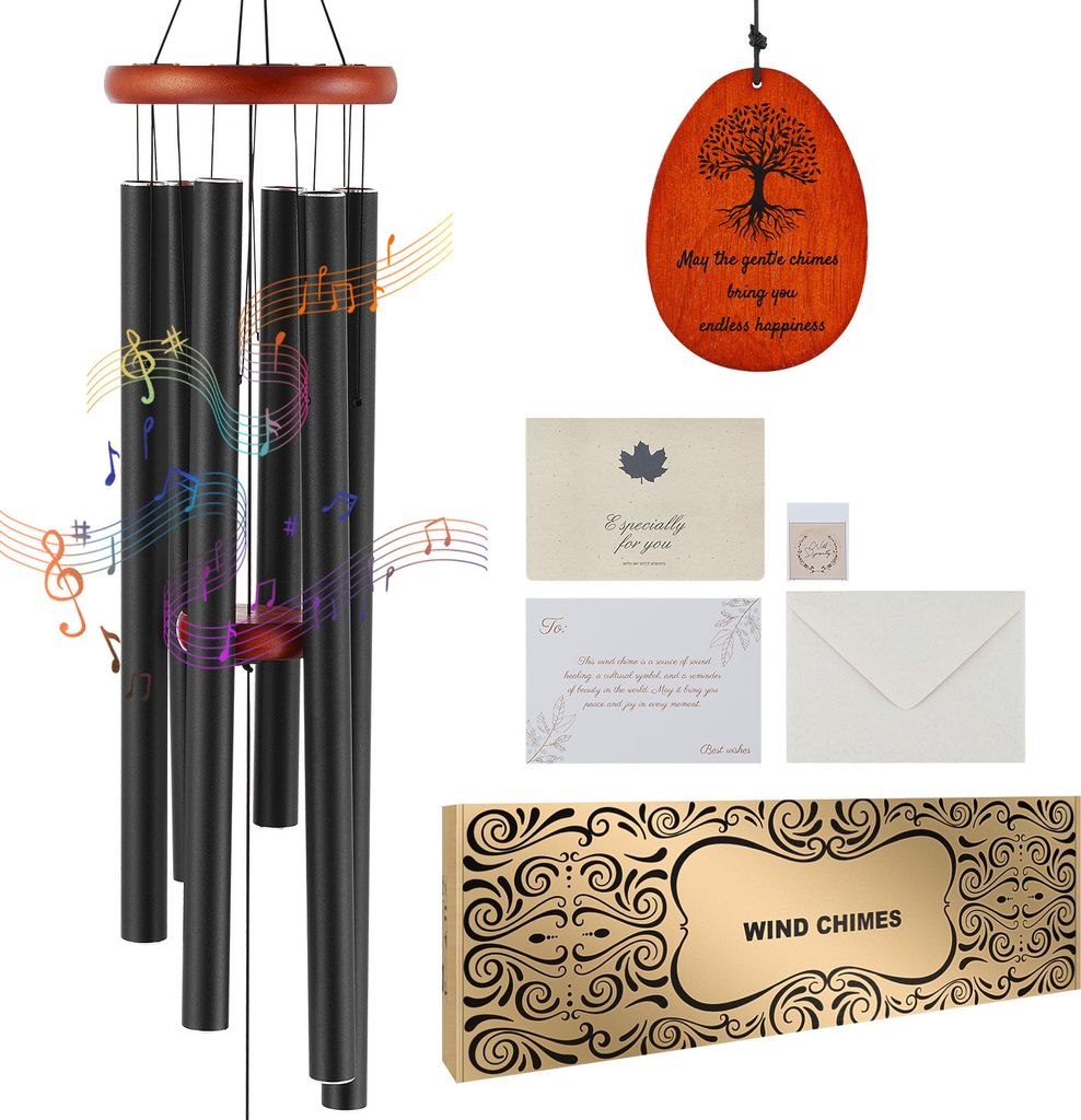 SucceBuy 1042 mm Carillon éolien avec son grave et 6 tubes, Image du produit 