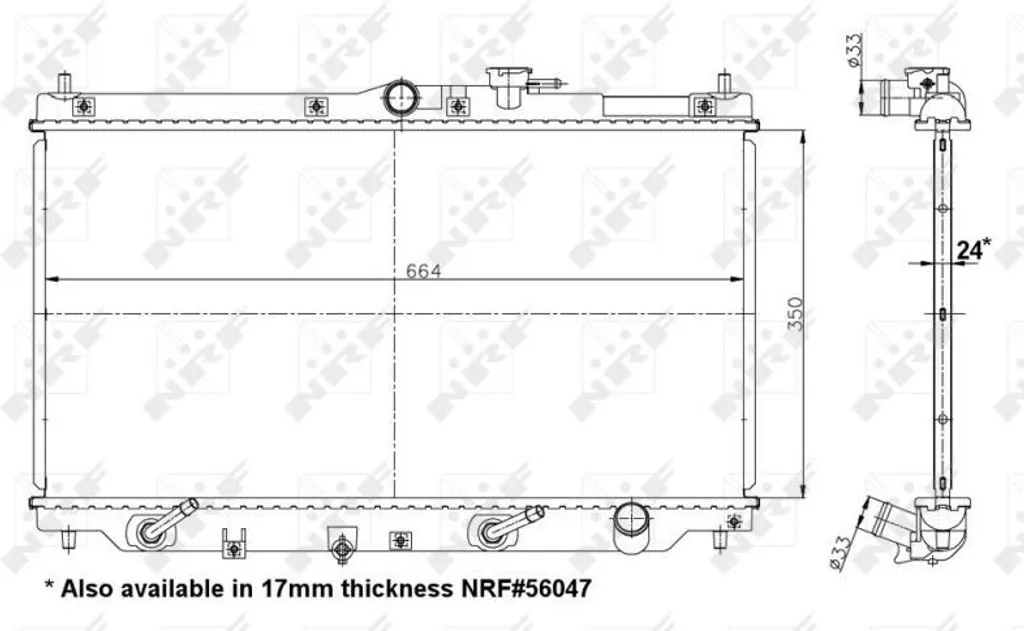Radiateur moteur NRF 517722 haute résistance - Compatible OE 19010P39901