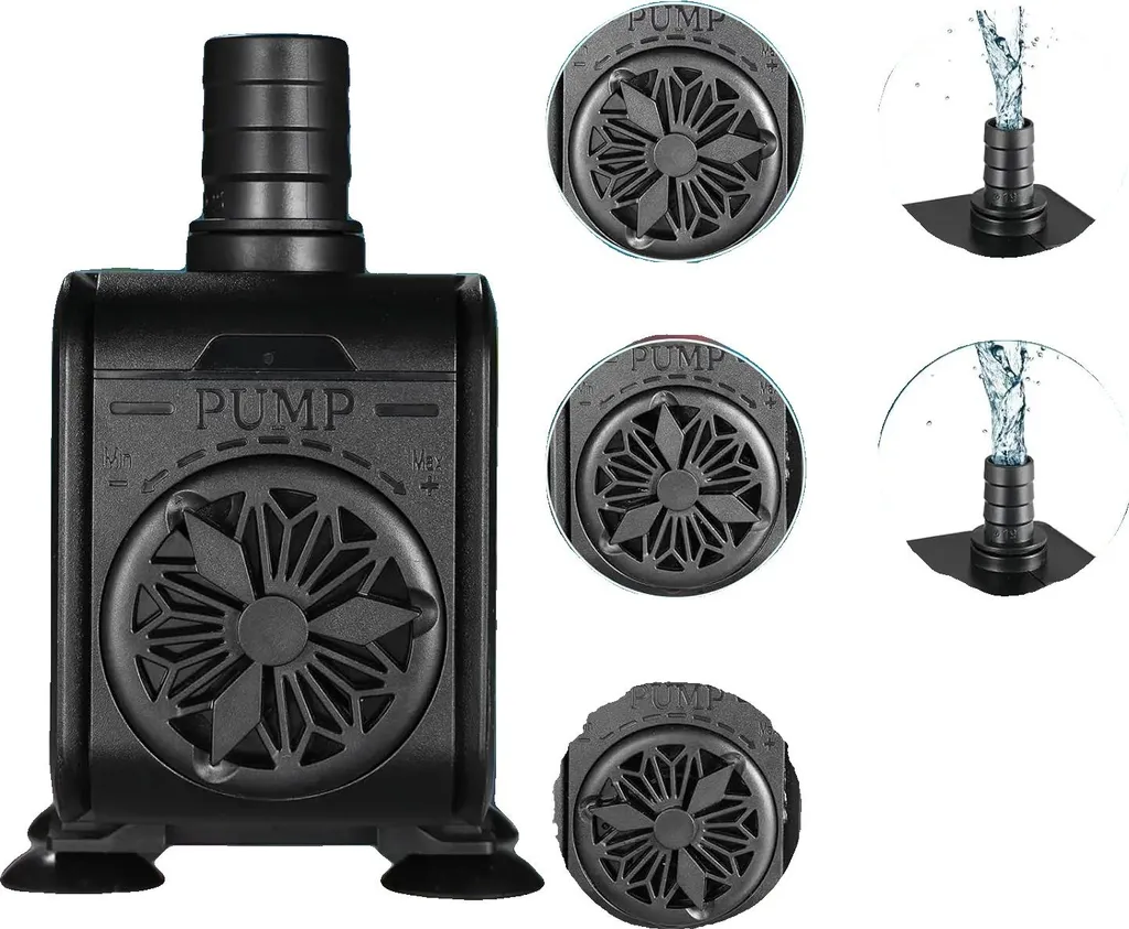 Pompe à eau submersible 3000 L/h 45W avec débit réglable pour bassin