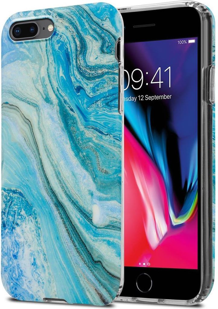Cadorabo Schutzhülle für Apple iPhone 7 PLUS / 7S PLUS / 8 PLUS Hülle in Blau TPU Handyhülle Etui Case Cover