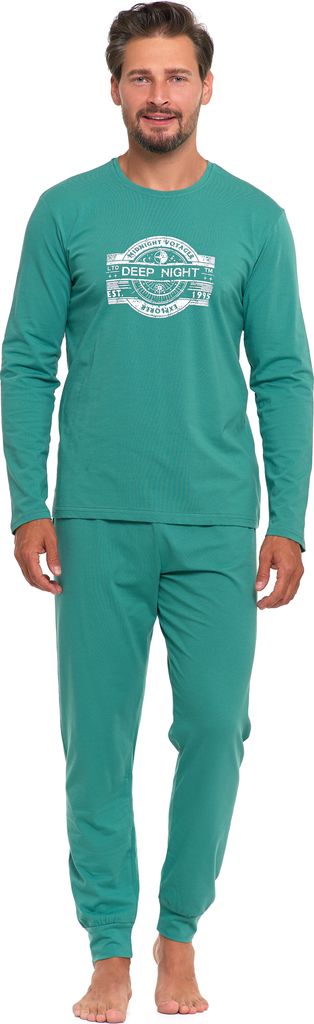 Długa piżama męska Moraj z bawełny 5400-004, zielona, 2XL Zdjęcie produktu 2