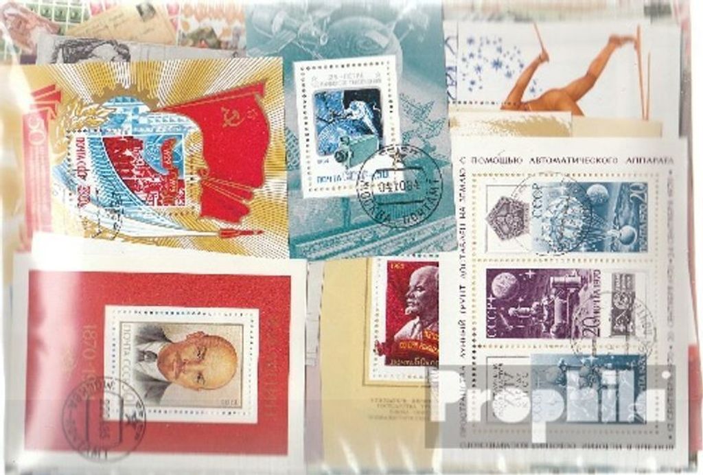 Briefmarken Sowjetunion 100 verschiedene Blöcke und Kleinbögen