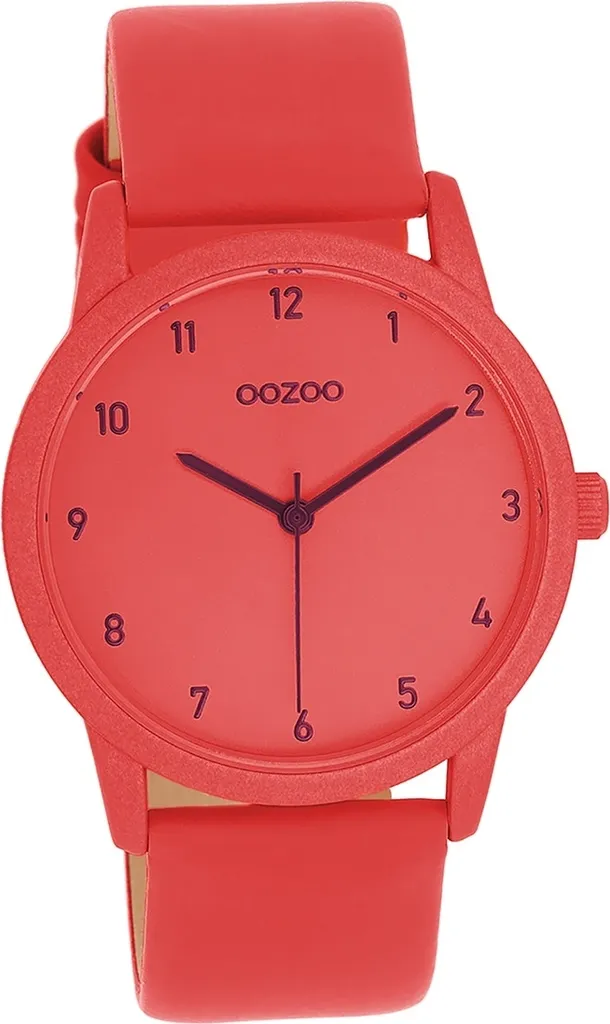 Oozoo orologio da donna in pelle orologio analogico al quarzo bracciale rosso Timepieces D2UOC11172