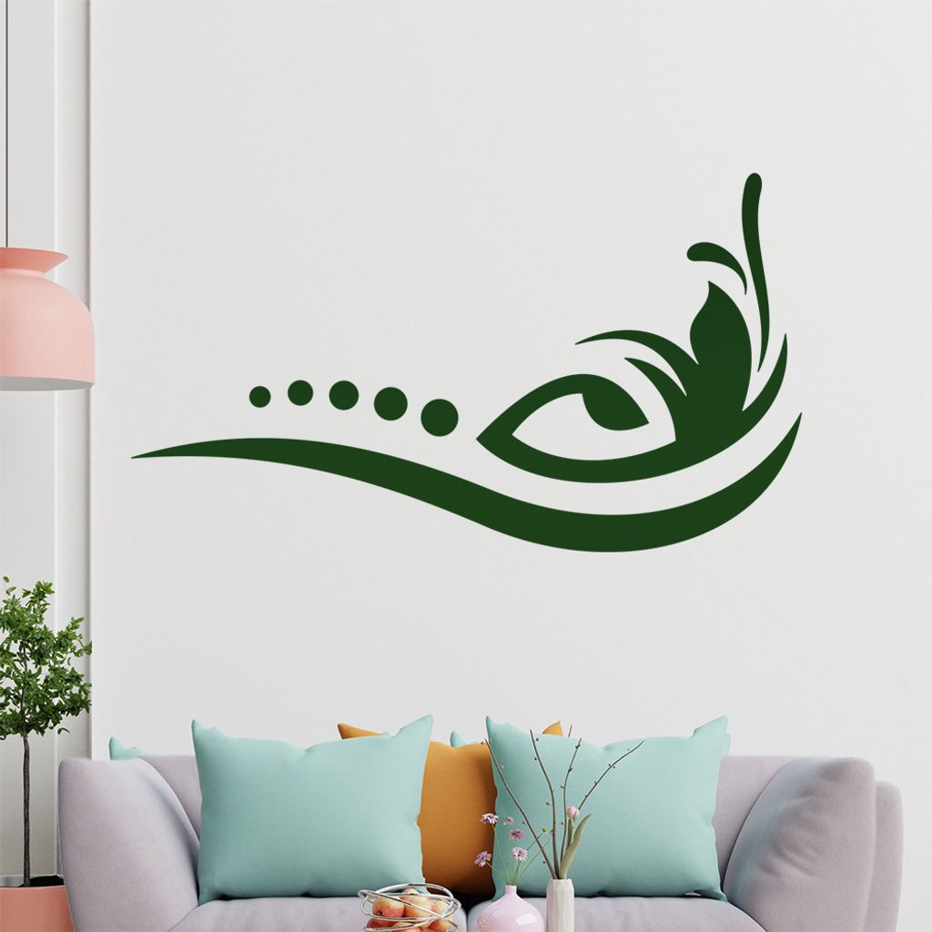 Blume - Linien Punkte Wandtattoo in 6 Größen - Wandaufkleber Wall Sticker - Dekoration, Küche, Wohnzimmer, Schlafzimmer, Badezimmer