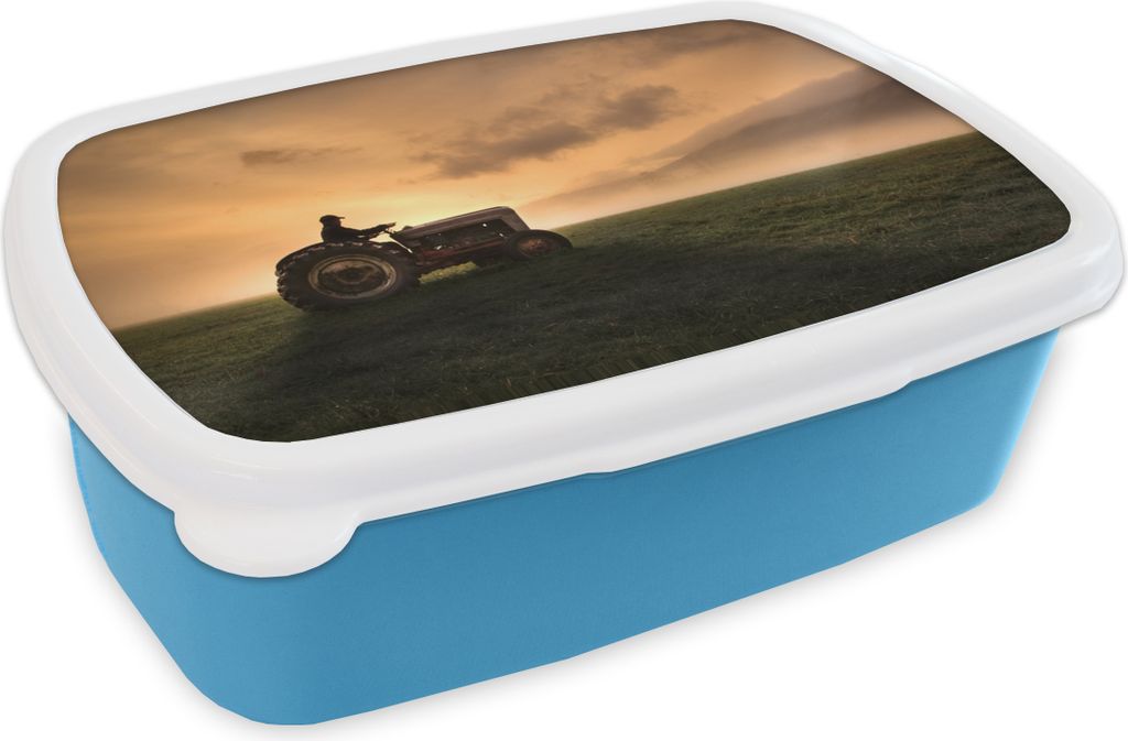 KitchenYeah Lunchbox Brotzeit Brotdose 17x11 cm Traktor - Landwirt - Nebel Kinder Brotzeitdose - Lunch - Kunststoff - Brotbüchse - Sandwichbox ...