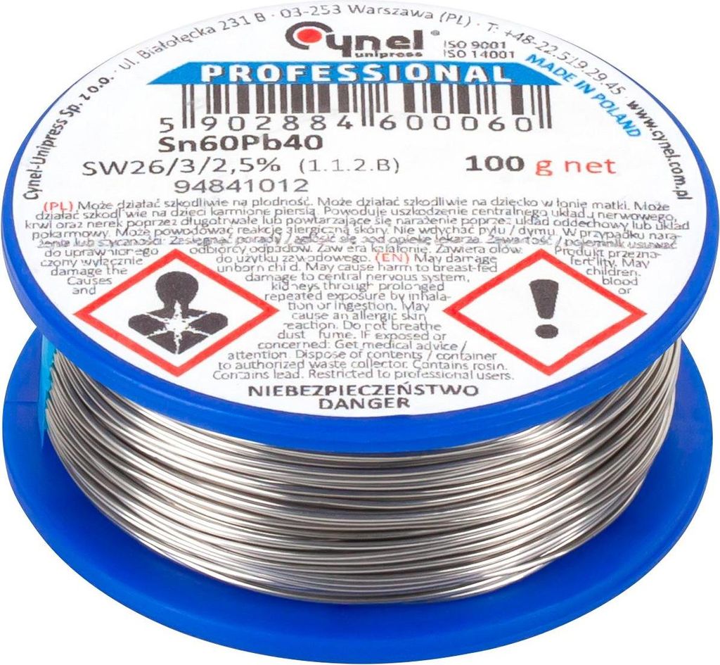 Rolka cyny Cynel 1.2mm 100g Zdjęcie produktu 