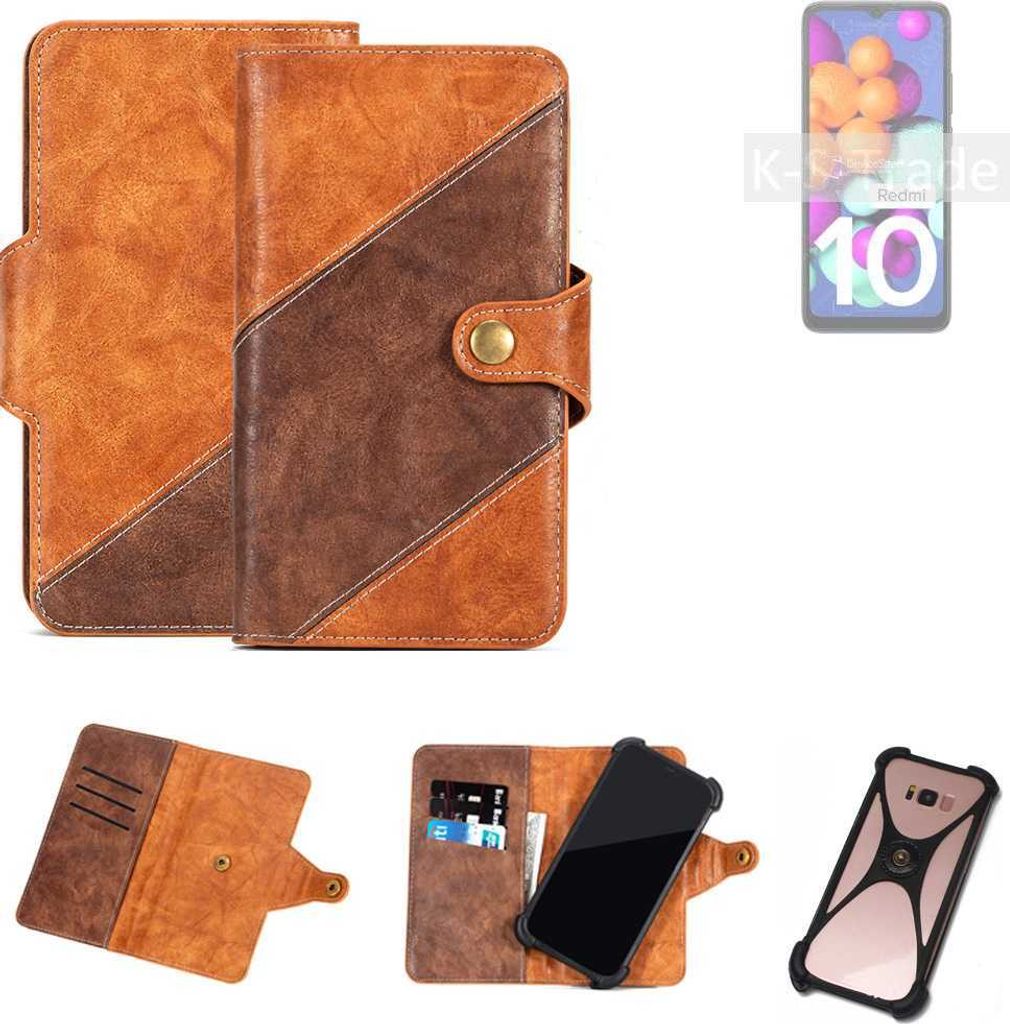 K-S-Trade Handyhülle Schutzhülle Bookstyle Case Wallet-Case kompatibel mit Xiaomi Redmi 10 India Cover Klapphülle Kantenschutz Smartphone