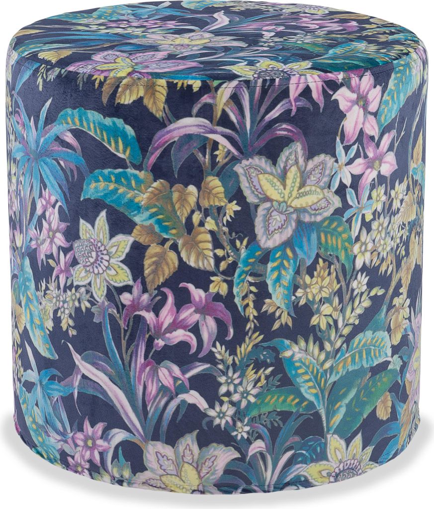H.O.C.K. Blue Velvet Hocker rund Pouf ø45x45cm