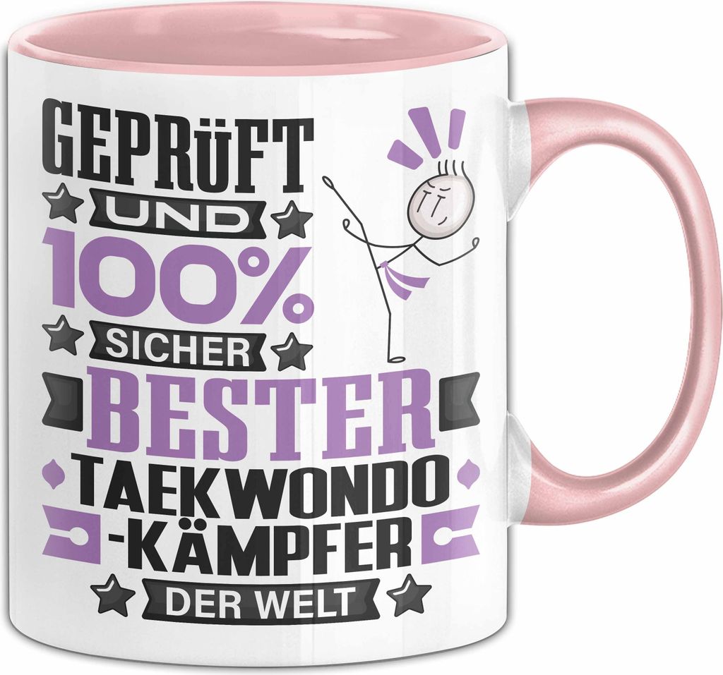 Taekwondo-Kämpfer Geschenk Lustiger Spruch für Taekwondo-Kämpfer Geschenkidee Bester Taekwondo-Kämpfer Der Welt (Rosa)